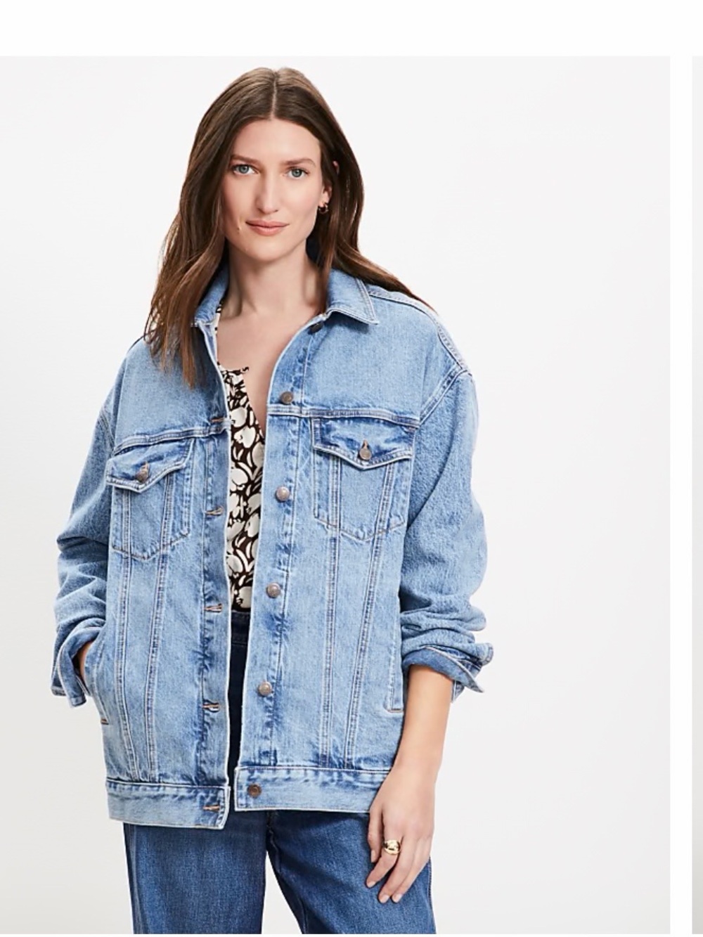 LOFT Light Blue Oversized Denim Jacket